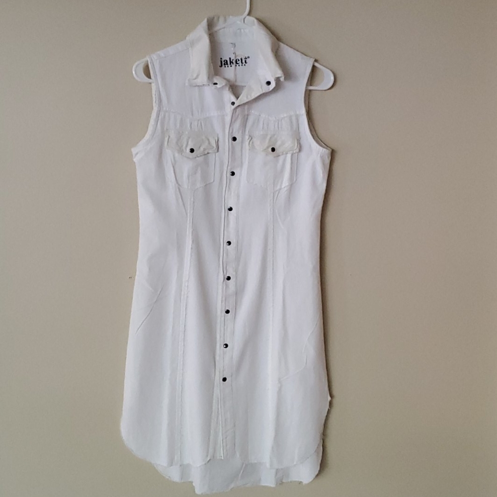 Designer white jean dress